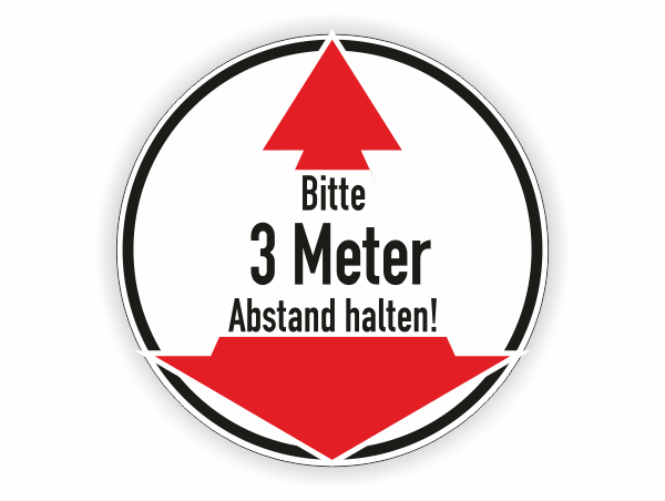 Bitte 3 Meter Abstand halten