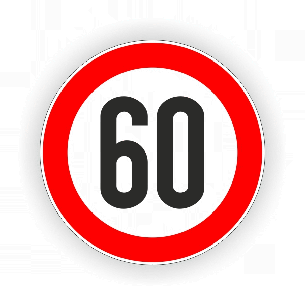 Geschwindigkeitsschild 60 Km/h rot