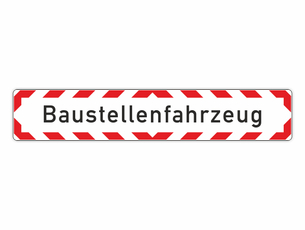 Baustellenfahrzeug Hinweisschild