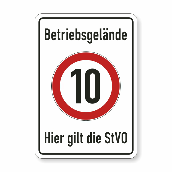 Betriebsgelände 10 km/h Hinweisschild