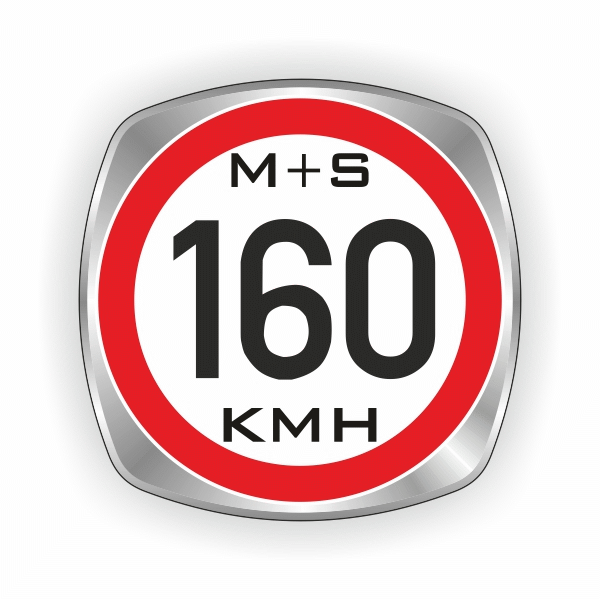 160 km/h Reifenindex-Aufkleber
