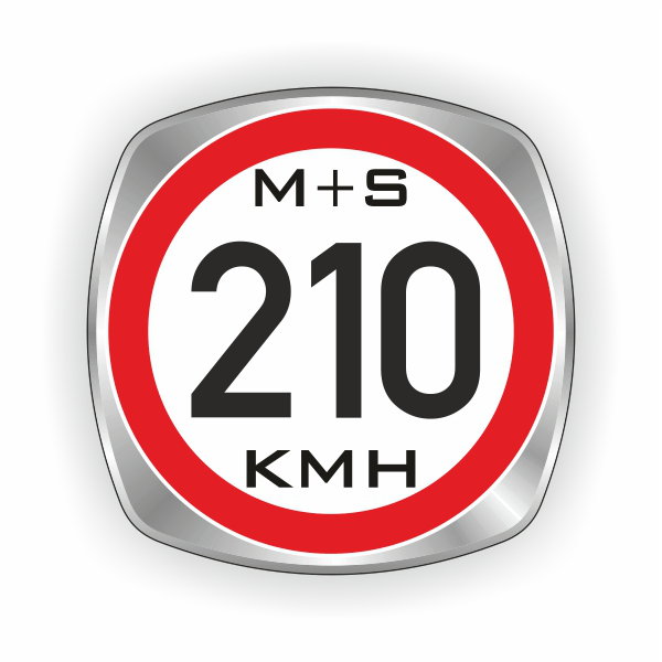 210 km/h Reifenindex-Aufkleber