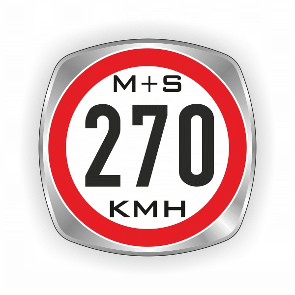 270 km/h Reifenindex-Aufkleber