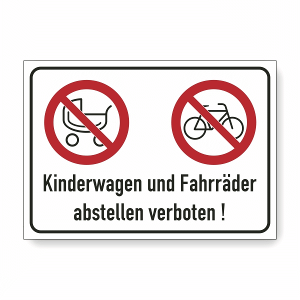 Fahrräder und Kinderwagen verboten