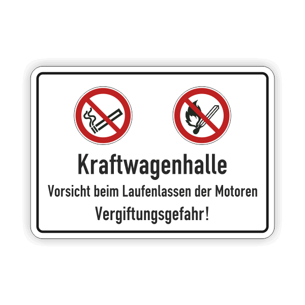 Kraftwagenhalle, Schild