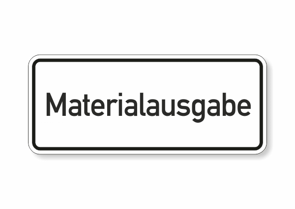 Materialausgabe Hinweis