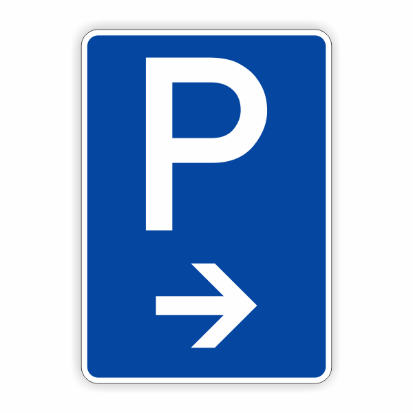 Parkplatzschild, Pfeil rechts