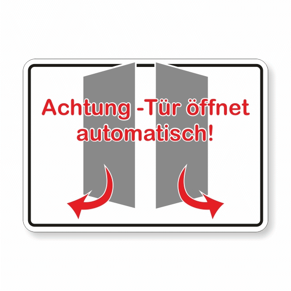 Achtung - Tür öffnet automatisch mit Symbol