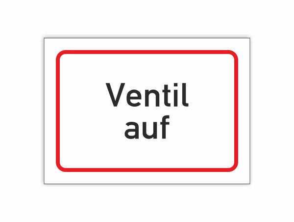 Hinweis, Ventil auf