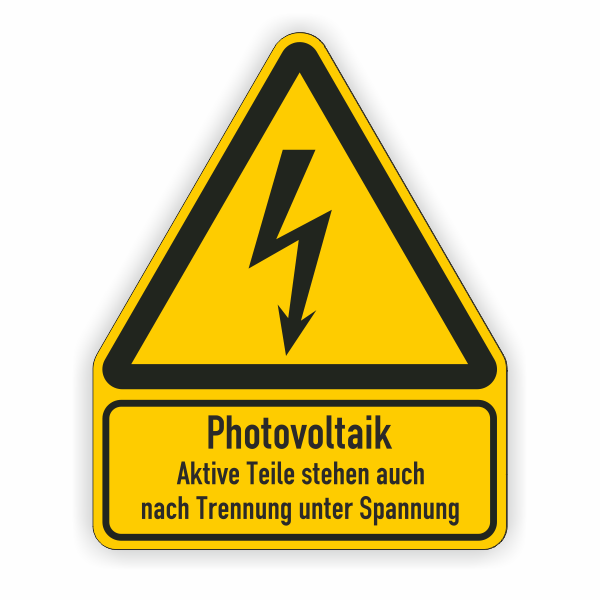 Warnaufkleber Photovoltaik