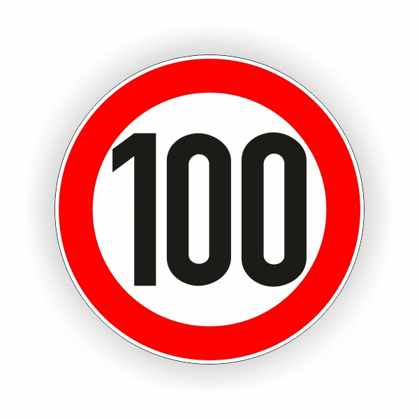 Geschwindigkeitsschild 100 Km/h rot