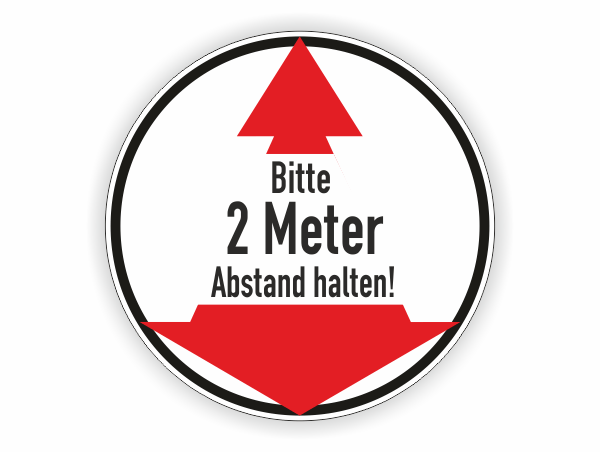 Bitte 2 Meter Abstand halten