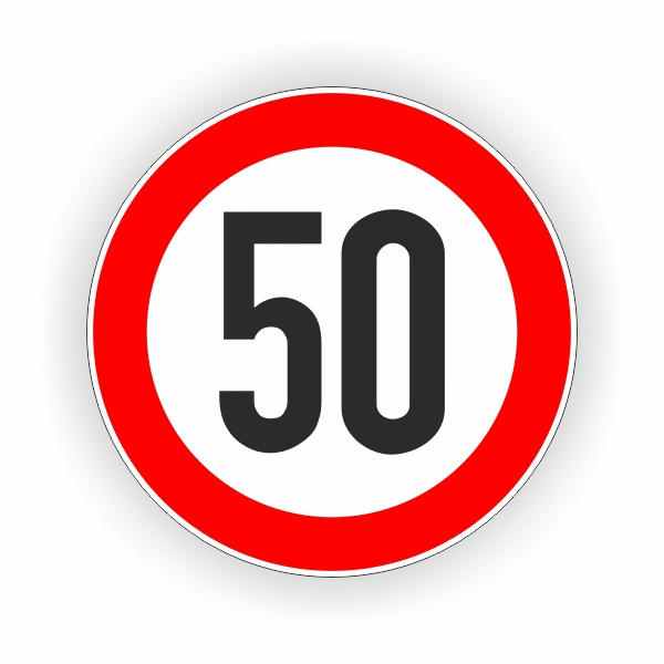 Geschwindigkeitsschild 50 Km/h rot