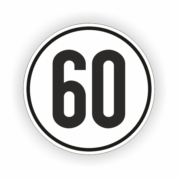 60 Km/h Geschwindigkeitsschild