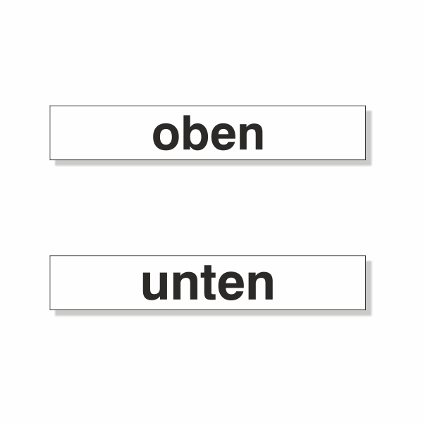 Beschriftungen für Bad, Handtuchhaken oben, unten