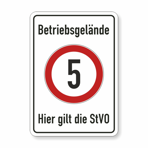 Betriebsgelände 5 km/h Hinweisschild