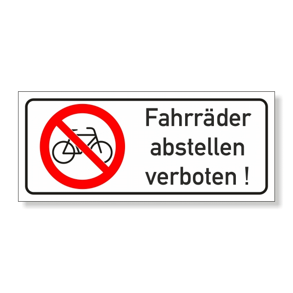 Fahrräder abstellen verboten Aufkleber Kreis