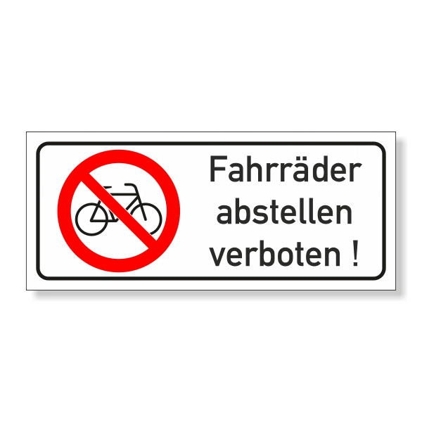 Fahrräder abstellen verboten