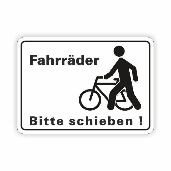 Fahrräder bitte schieben!