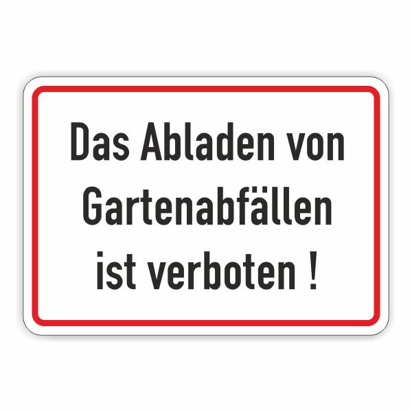 Gartenabfälle abladen verboten