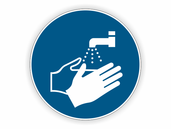 Hände waschen geboten