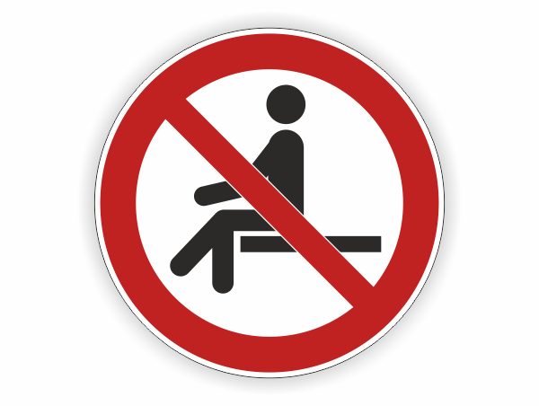 Verbotszeichen "sitzen verboten"