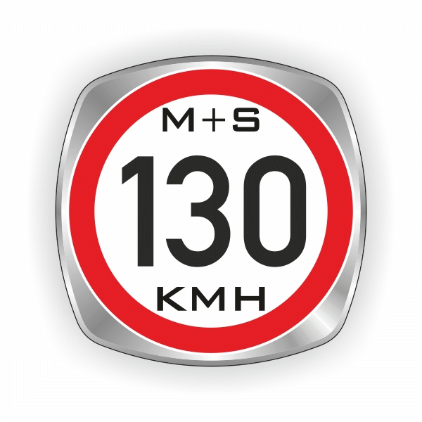 130 km/h Reifenindex-Aufkleber