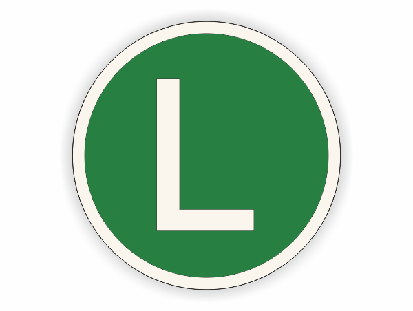 L- Schild "lärmreduziert" für LKW, ( Österreich ) 22 cm