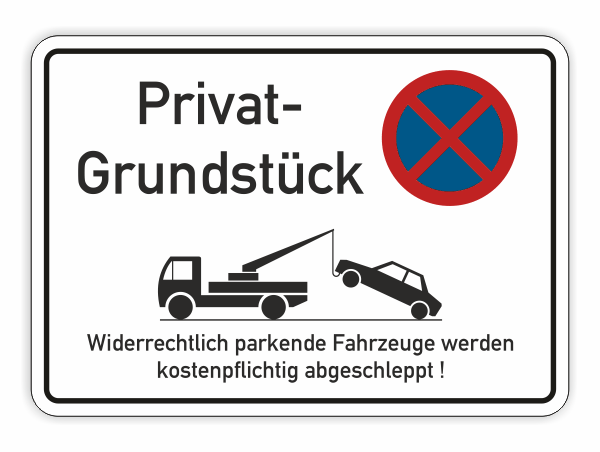 Privat-Grundstück - Hinweisschild