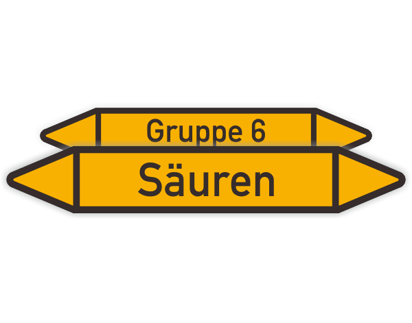 Rohrkennzeichnung, Gruppe 6, Säure