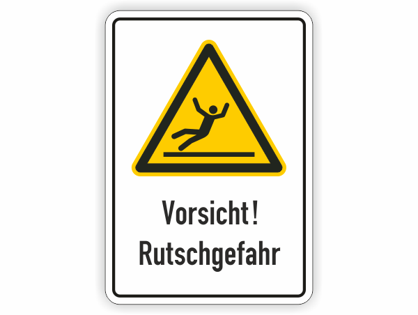 Rutschgefahr Warnschild-Kombination