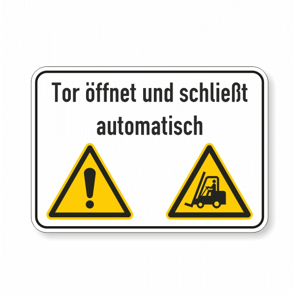 Aufkleber Tor öffnet und schließt automatisch