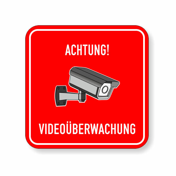 Hinweisschild gelb Videoüberwachung - Aufkleber-Shop