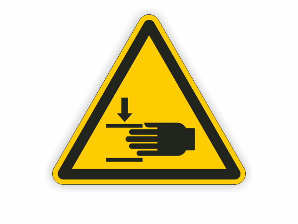 Warnung vor Handverletzungen