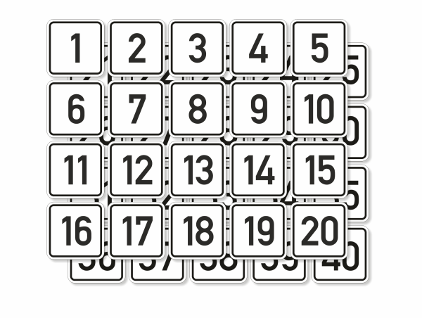 Zahlen-Set mit DIN Schrift
