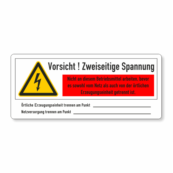 Warnschild Achtung PV Anlage