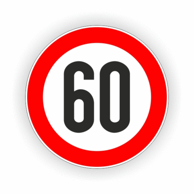 Geschwindigkeit 60 Km/h rot