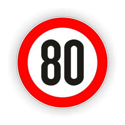 80 Km/h roter Rand