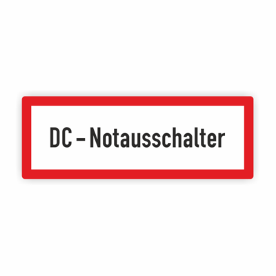 rotes Rechteck, DC-Notausschalter