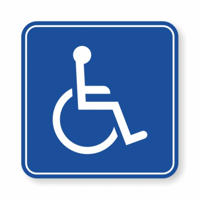 Rollstuhl-Fahrer, blau