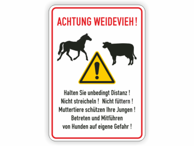 Achtung Weidevieh! Sybole und Text