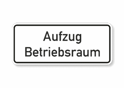 Text, Aufzug Betriebsraum