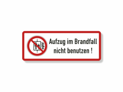 Aufzug im Brandfall nicht benutzen, Symbol