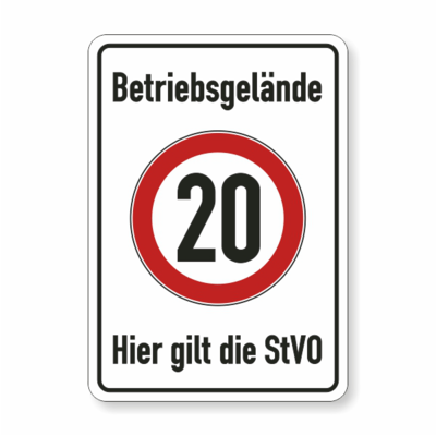 Betriebsgelände , 20 kmh Symbol, hier gilt die StVO