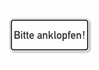 Text, Bitte anklopfen