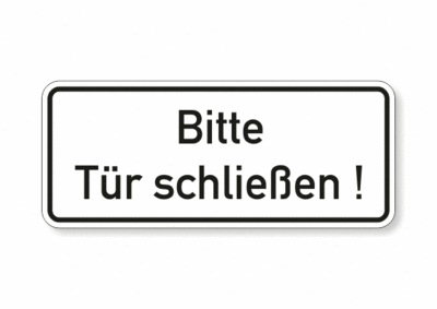 Text, Bitte Tür schließen