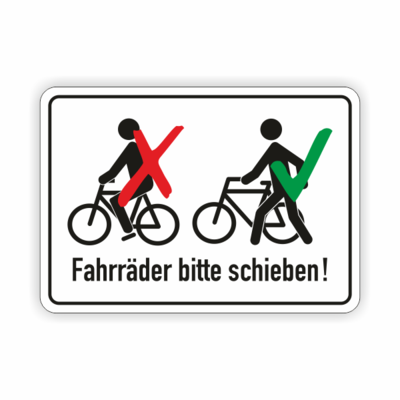 Fahrräder bitte schieben,