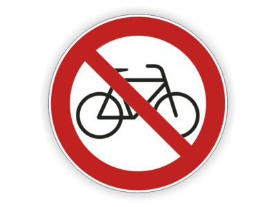 Fahrrad , Verbotszeichen, rund