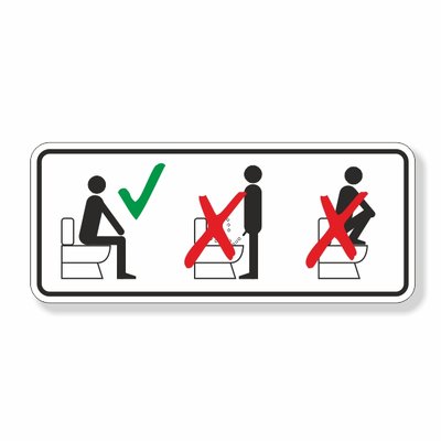 Hinsetzen, Symbole zur Toilettenbenutzung