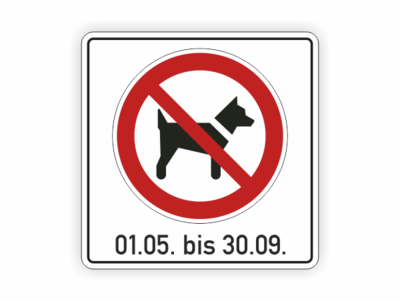 Hunde verboten mit Datum
